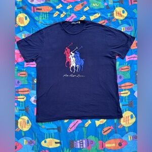 Polo by Ralph Lauren Navy Blue men’s 2XLT graphic tee